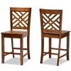 Baxton Studio Caron Modern and Contemporary Transitional Walnut Brown Finished Wood 2-Piece Counter Stool Set 180-11433-Zoro